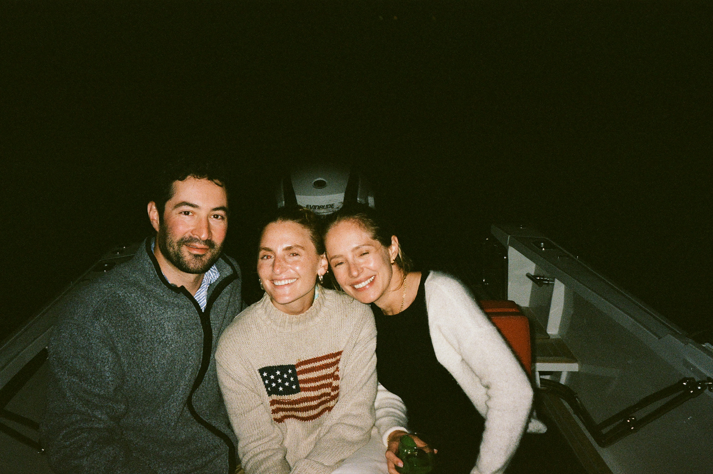 Happy guests enjoying a cruise on the bay